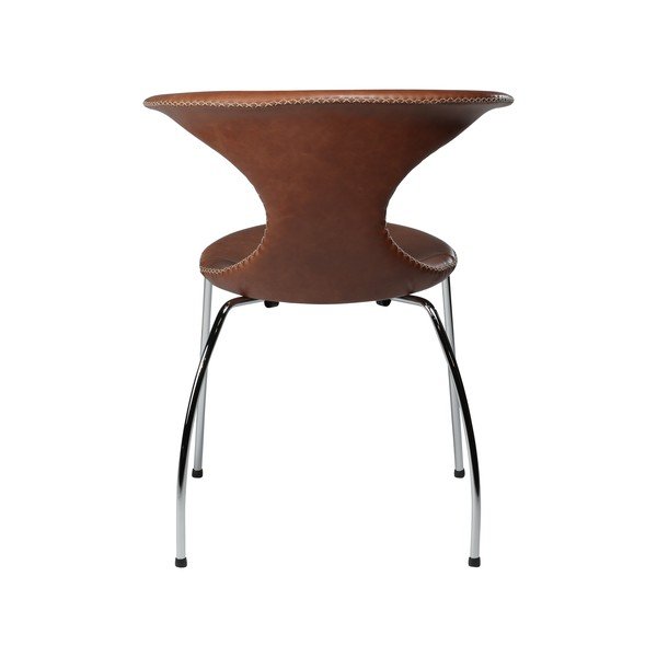 Sedia da pranzo in pelle marrone con base cromata DAN-FORM Denmark Flair - DAN-FORM Denmark-image-3