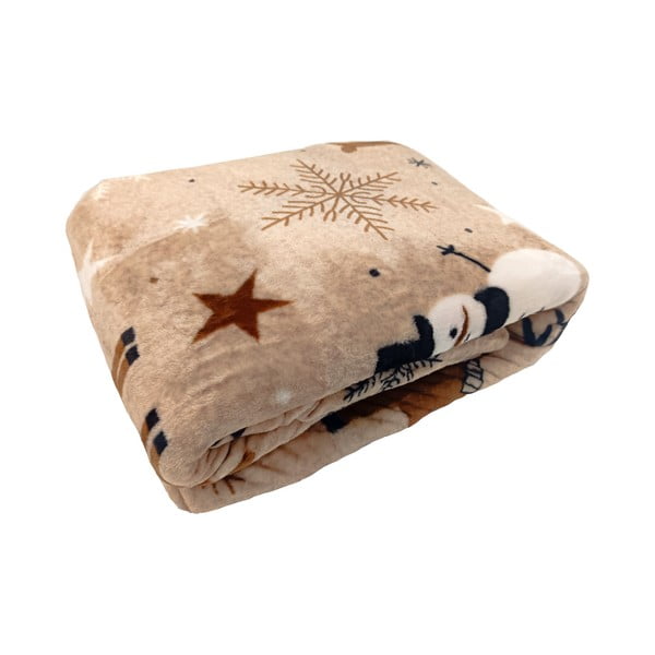 Coperta marrone in micropile a tema natalizio 150x200 cm Nordic Fairytale – My House-image-1