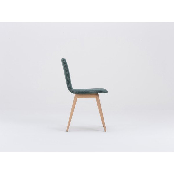 Sedia da pranzo verde con base in legno di quercia Ena - Gazzda-image-3