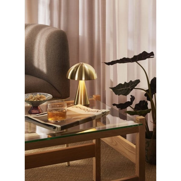 Lampada da tavolo a LED dimmerabile in oro (altezza 20 cm) Mush - Hübsch-image-1