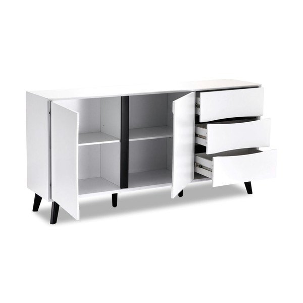 Cassettiera bassa bianca 160x80 cm Lyon - Furnhouse-image-3