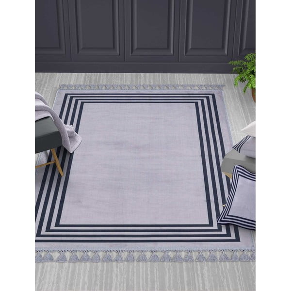 Tappeto lavabile grigio 300x100 cm - Vitaus-image-1