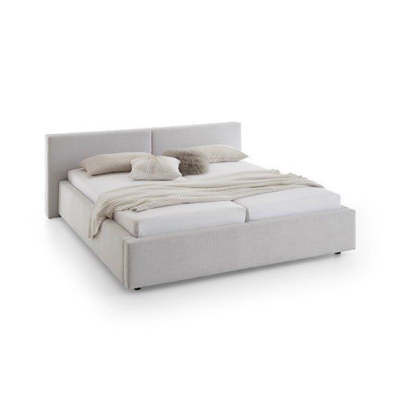 Letto matrimoniale imbottito color argento rete non inclusa 160x200 cm Cube – Meise Möbel