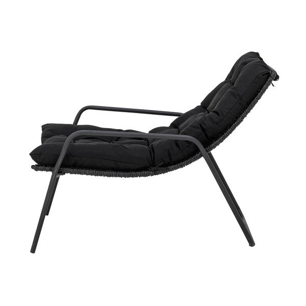 Lettino da giardino nero con poggiapiedi Boel - Bloomingville-image-4