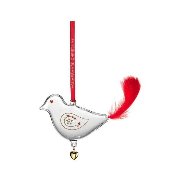 Decorazione per albero di natale in vetro soffiata a mano 7 cm Ann-Sofi Romme Annual Christmas Bird 2025 – Holmegaard