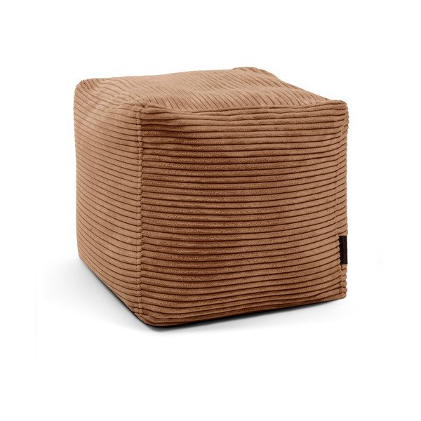 Puof a sacco marrone con rivestimento in velluto a coste Up! MooG – SLOWDOWN