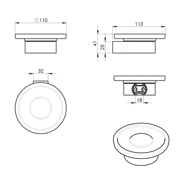 Portasapone da parete in vetro bianco-oro Pirenei - Sapho-image-1
