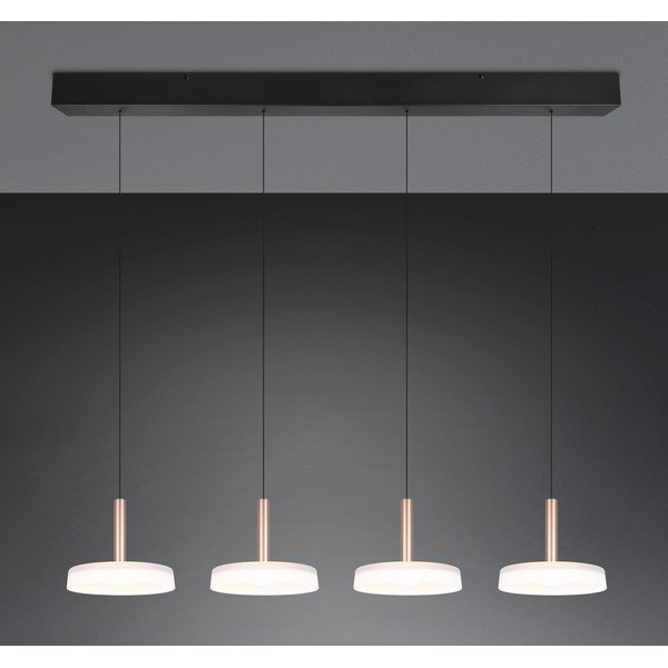 Lampadario a LED dimmerabile in nero-bianco-oro con paralume in vetro Celeste - Trio-image-1