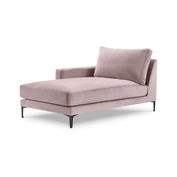 Poltrona lounge in velluto rosa, angolo sinistro Harmony - Kooko Home