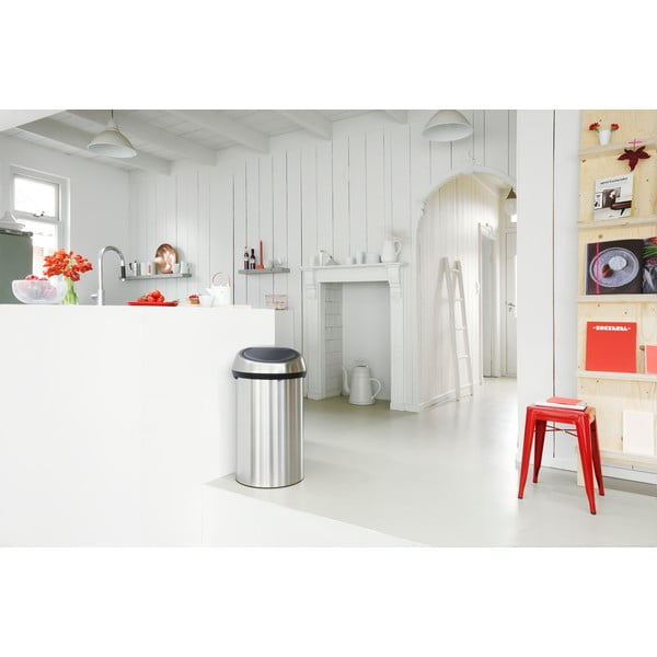 Bidone in acciaio touch in argento opaco 60 l Touch Bin - Brabantia-image-1