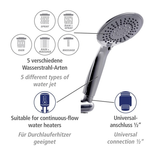 Set doccia in acciaio inox argento lucido 66 cm Young - Wenko-image-4