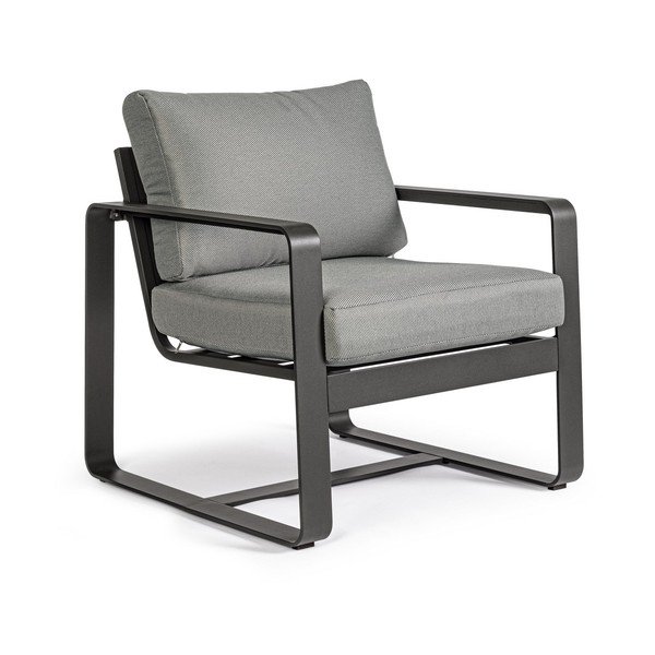 Poltrona da esterno grigia in metallo Merrigan   – Bizzotto