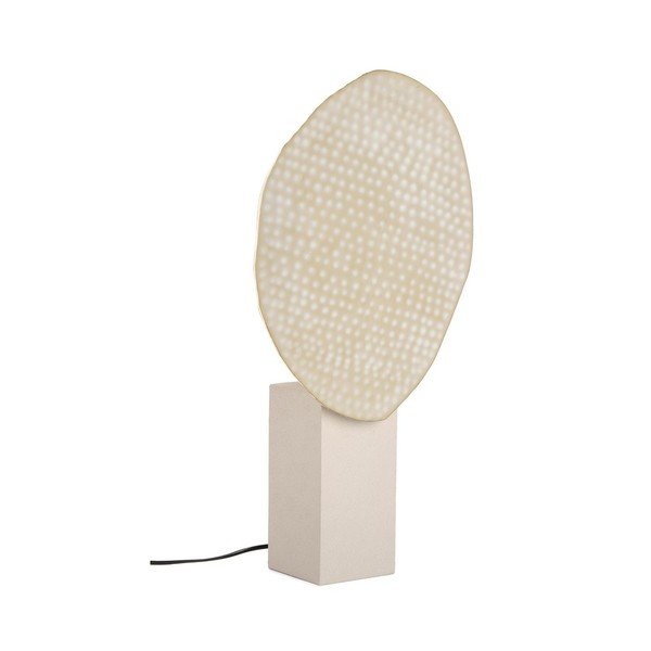 Lampada da tavolo beige in metallo con paralume in metallo (altezza totale 57 cm) Neev – Bizzotto