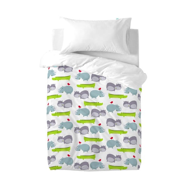Copripiumino e cuscino Hippo in cotone per bambini, 100 x 120 cm - Mr. Fox