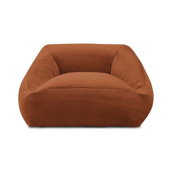 Puof a sacco arancione con rivestimento in pelliccia sintetica Lilibet – Bobochic Paris-image-3