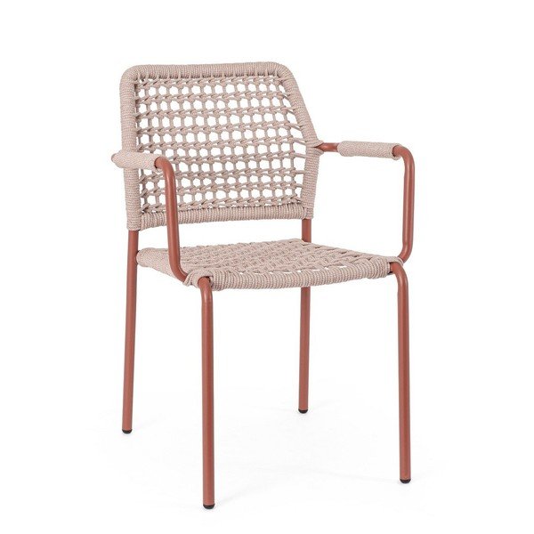 Sedia da esterno beige in metallo Rajada – Bizzotto