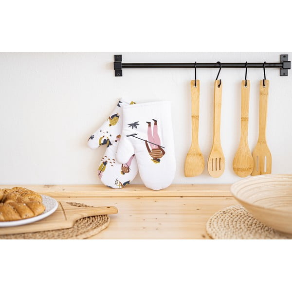 Set di 2 guanti da cucina in cotone bianco Planting - Butter Kings-image-1