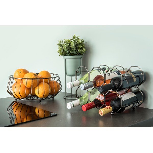 Portabottiglie pieghevole in metallo grigio Honeycomb - PT LIVING-image-1