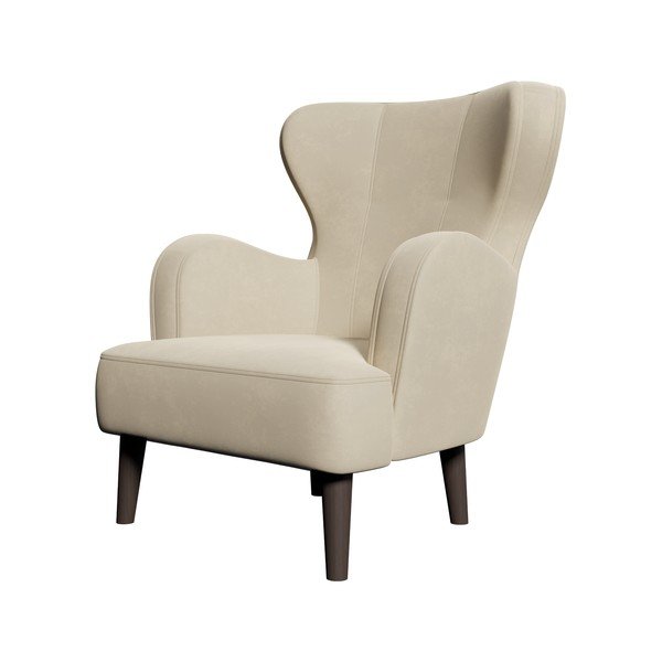 Poltrona in velluto beige Lento - Ropez