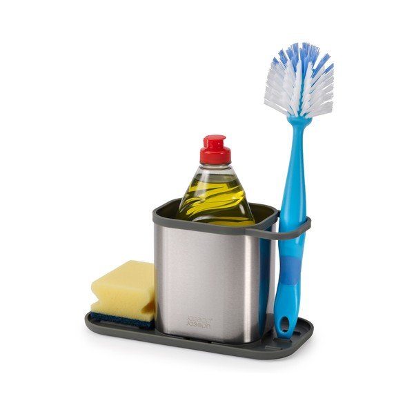 Supporto per detersivo color argento lucido in metallo Duo Steel – Joseph Joseph