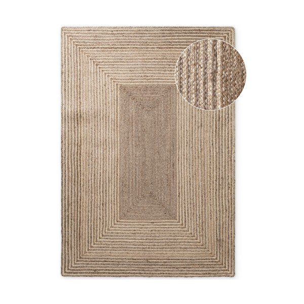 Tappeto colore naturale chiaro/colore naturale scuro in iuta reversibile/tessuto a mano 120x170 cm Juno – Hanse Home