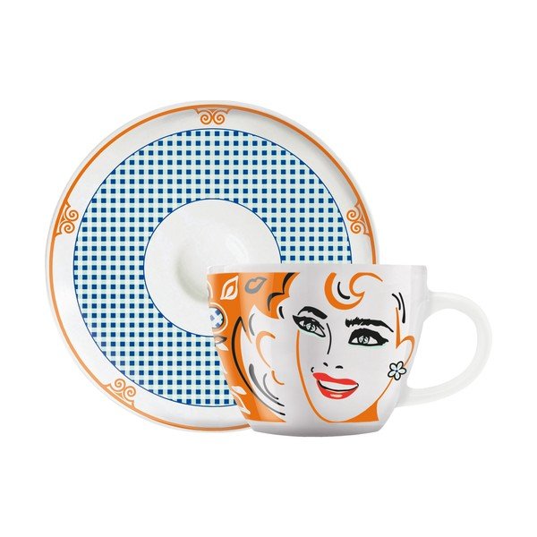 Set porcelánového šálku a podšálku na espresso Ritzenhoff Michal Shalev, 8 cl