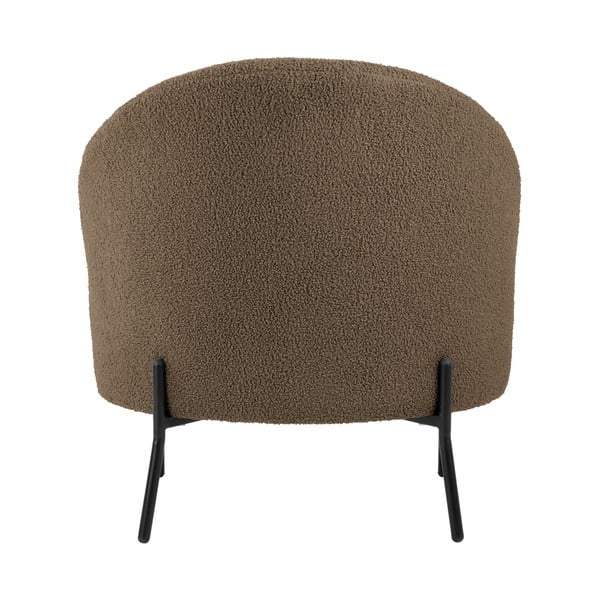 Poltrona grigio-marrone in tessuto bouclé Noble - Leitmotiv-image-4