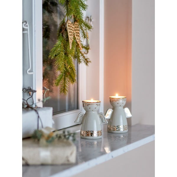 Portacandele in set in gres per lumino 2 pz Faella – Bloomingville-image-1