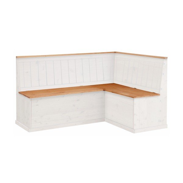 Panca angolare variabile bianca in legno di pino con spazio di archiviazione Silas - Støraa-image-1