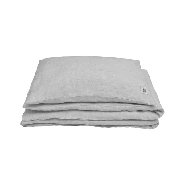 Biancheria da letto grigia a righe, 140 x 200 cm True - BELLAMY-image-1