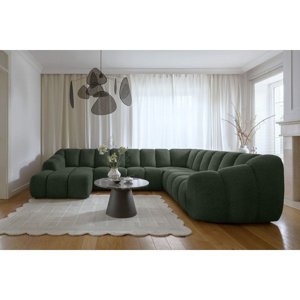 Divano angolare verde scuro (con penisola a destra/a U) Shell – Miuform-image-1