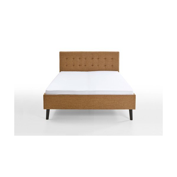 Letto matrimoniale imbottito marrone rete non inclusa 140x200 cm Empire – Meise Möbel-image-3