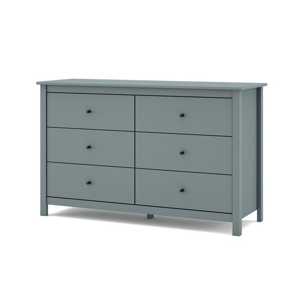 Cassettiera verde polveroso in pino massiccio 130x80x45 cm Misti – Marckeric-image-3