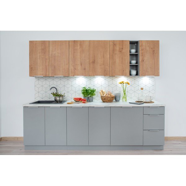 Cucina dritta senza piano di lavoro 260 cm Brodie - STOLKAR-image-1