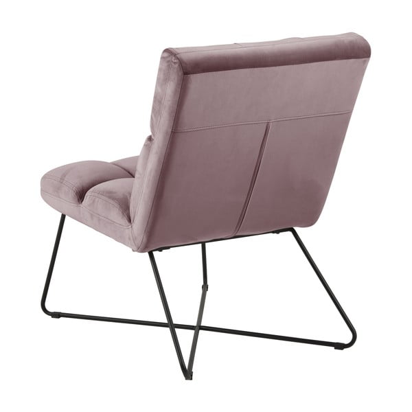 Poltrona rosa con rivestimento in velluto Alba – Actona-image-3