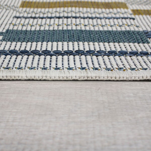 Tappeto da interno e esterno giallo e blu 80x230 cm Rosco Geo – Flair Rugs-image-4