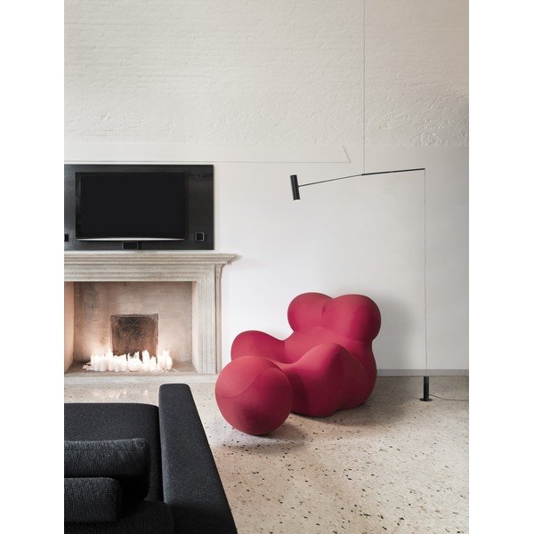 Lampada da terra LED nera opaca in metallo (altezza totale 250 cm) Voice – Nova Luce-image-1