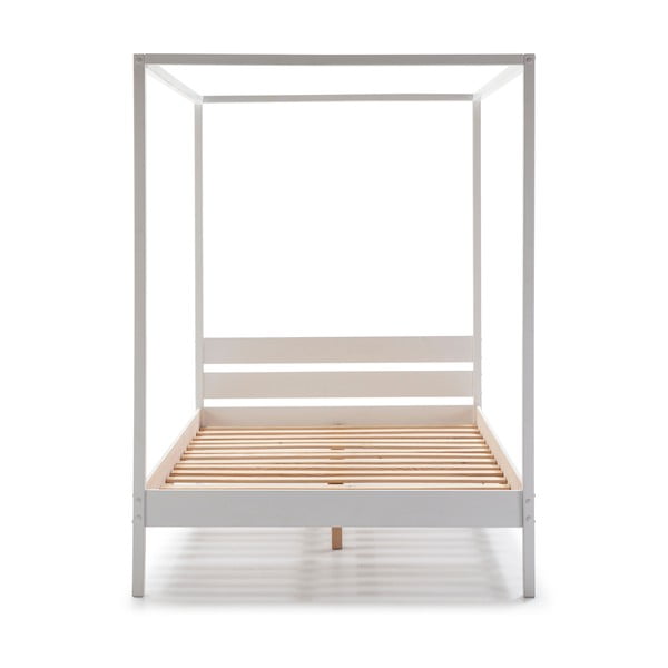 Letto matrimoniale bianco con griglia 140x190 cm Dossel - Marckeric-image-2