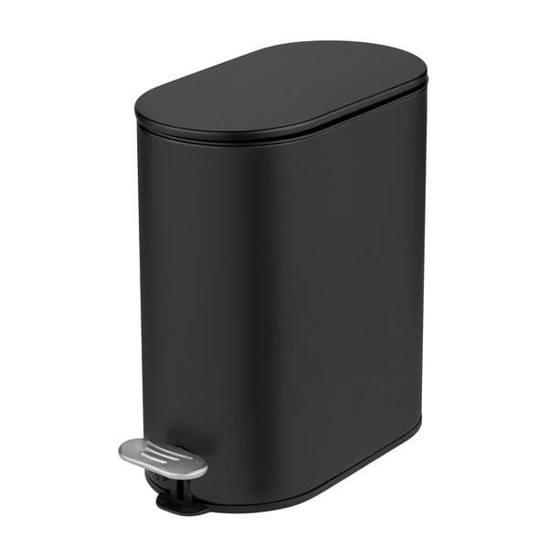 Cestino per la spazzatura nero opaco in acciaio con pedale 5 l Collungo – Wenko