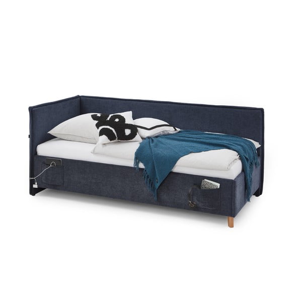 Letto da bambini con sponde blu scuro imbottito rete non inclusa 90x200 cm Fun – Meise Möbel-image-3