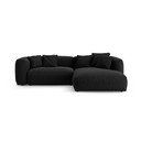 Divano angolare componibile nero allungabile (con penisola a destra/con chaise lounge) Martina – Micadoni 