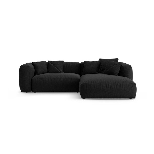 Divano angolare componibile nero allungabile (con penisola a destra/con chaise lounge) – Micadoni 