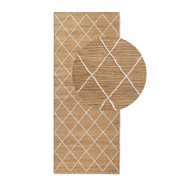 Passatoia di colore naturale in iuta tessuta a mano 80x200 cm Kunu – Hanse Home