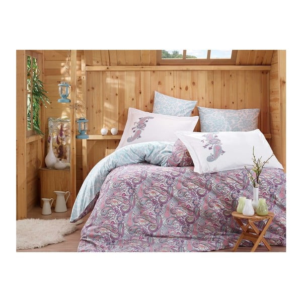 Biancheria da letto in popeline di cotone con lenzuolo per letto singolo Lessidy, 160 x 220 cm - Mijolnir