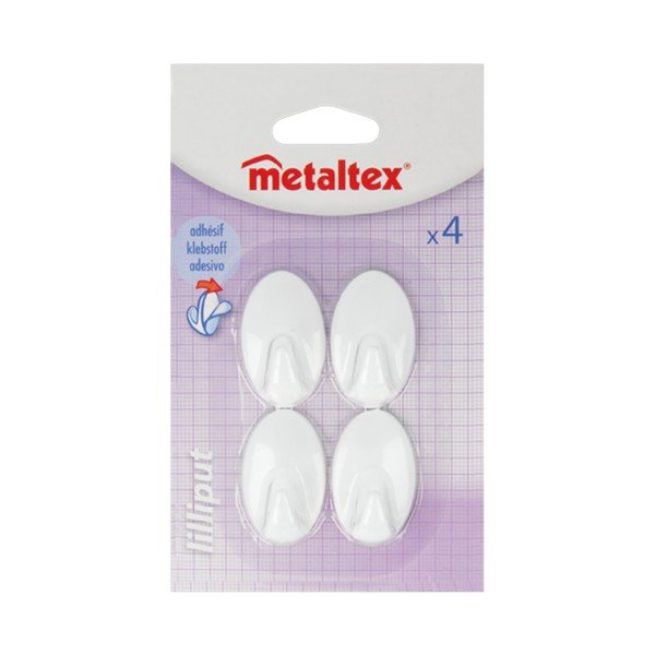 Set di 4 ganci adesivi in plastica bianca Greg - Metaltex-image-2