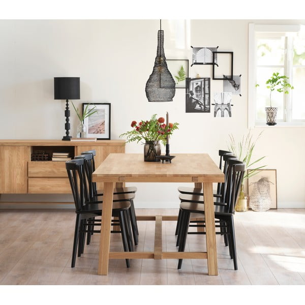 Tavolo da pranzo in legno di quercia effetto lucido 220 x 95 cm Brooklyn - Rowico-image-2