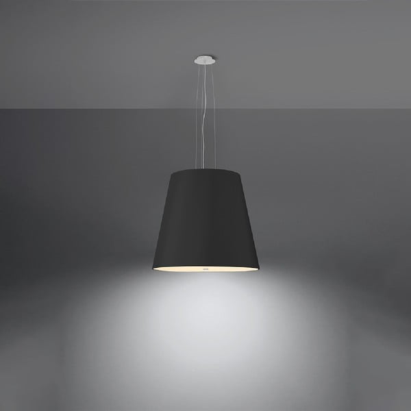 Lampada a sospensione nera con paralume in vetro ø 50 cm Tresco - Sollux-image-1