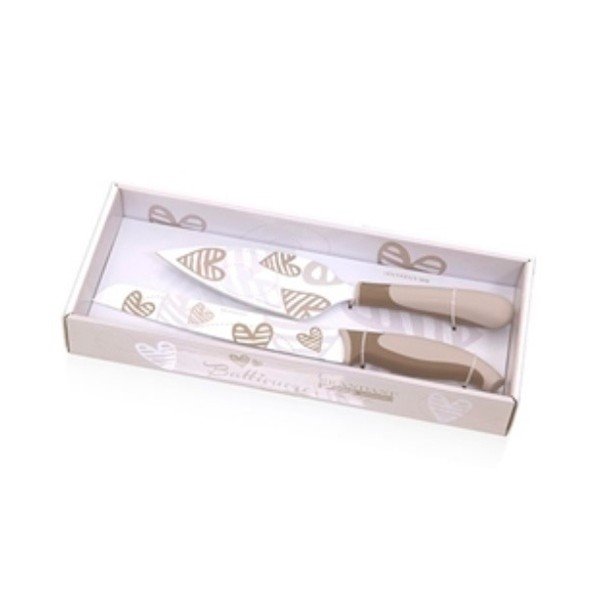 Set nože a lžíce na dort z nerezové oceli Brandani Batticuore-image-1