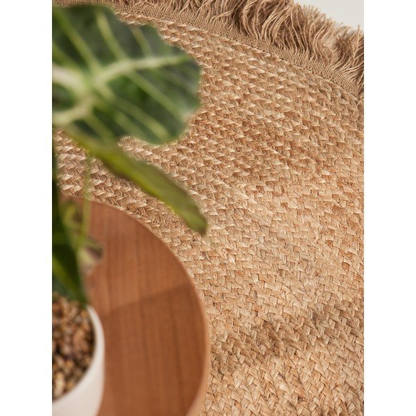 Tappeto rotondo di colore naturale in iuta reversibile/tessuto a mano ø 200 cm Nuru – Hanse Home-image-4