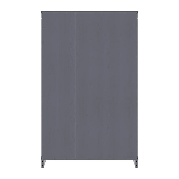 Libreria grigia in pino massiccio 74x118x35 cm Anita – Støraa-image-3